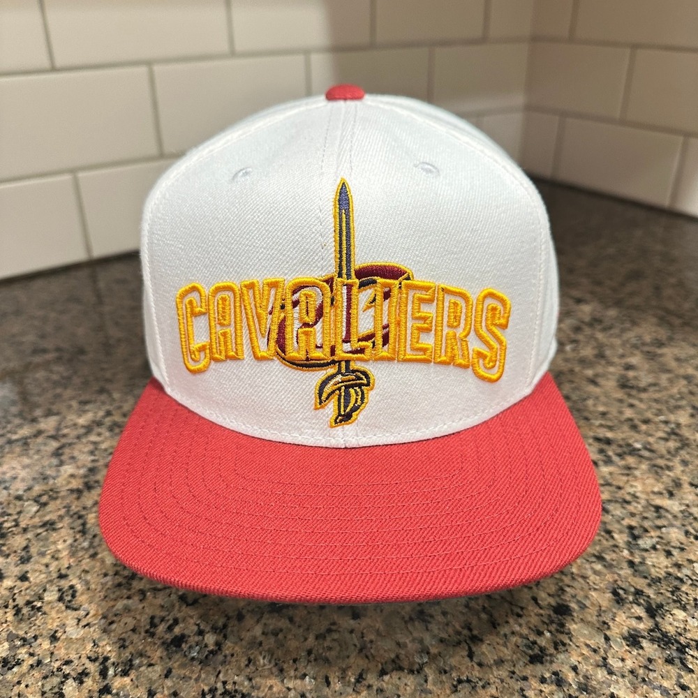 Cleveland Cavaliers Adidas Snapback Hat Mens One Size White Red Wool Blend